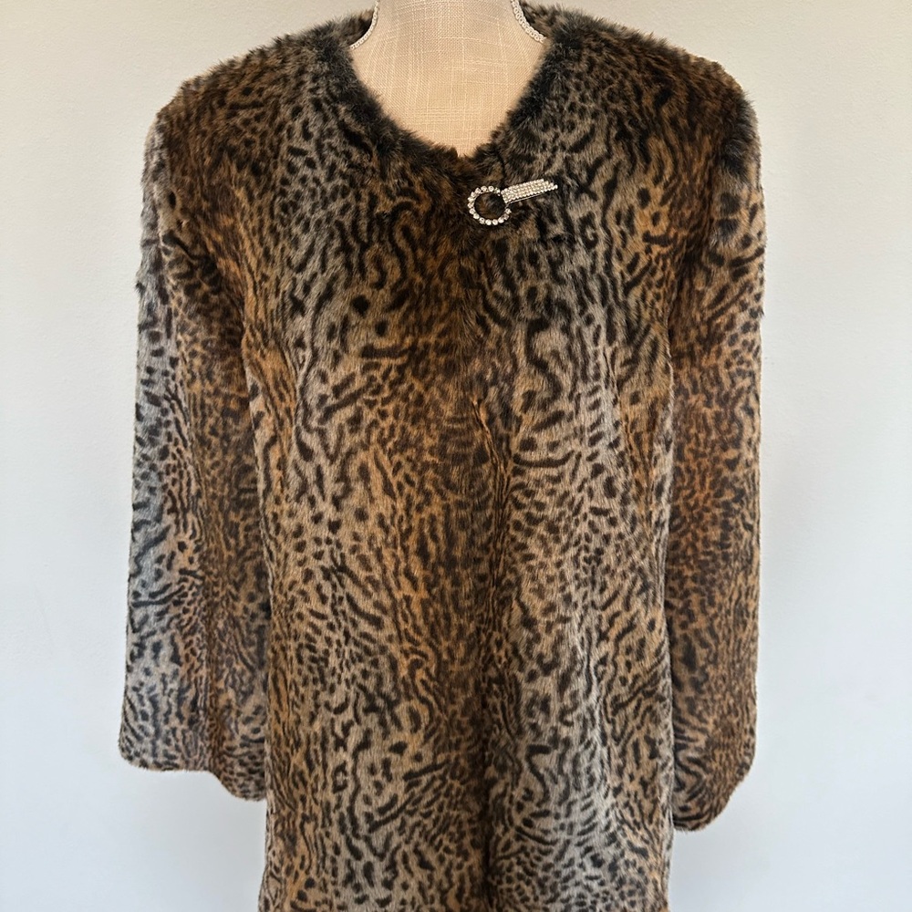 Faux Leopard Fur Coat
